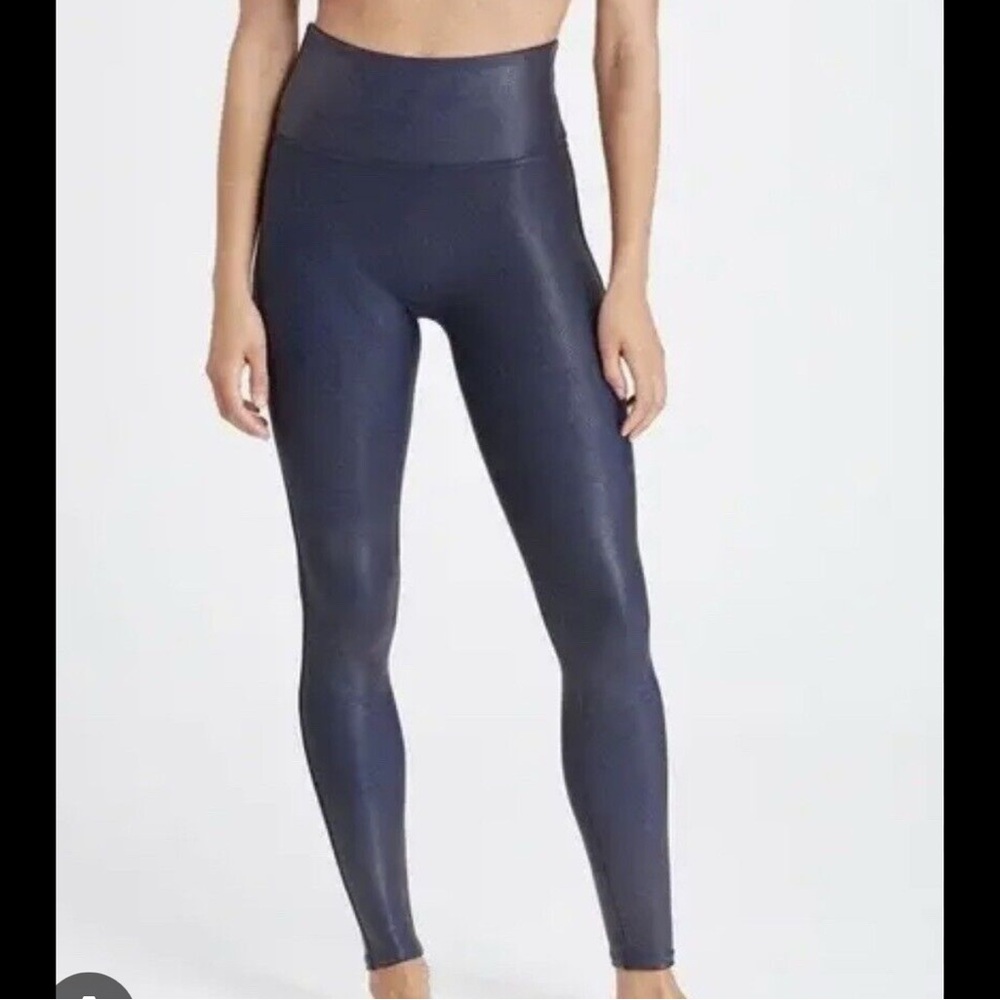 Spanx Faux Leather Leggings Dark Blue L